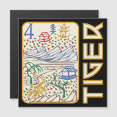 Mah Jongg Tiger Tile Magnetkarte (Vorne/Hinten)