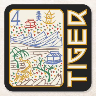 Mah Jongg Tiger Tile Untersetzer