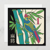 Mah Jongg Tiles Bird Flat Card (Vorne/Hinten)