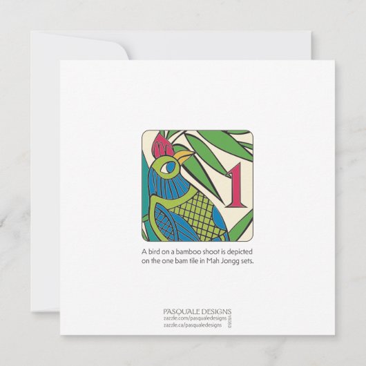 Mah Jongg Tiles Bird Flat Card (Rückseite)