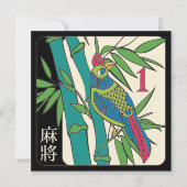 Mah Jongg Tiles Bird Flat Card (Vorderseite)