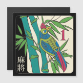 Mah Jongg Tiles Bird Flat Magnet (Vorne/Hinten)