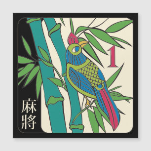 Mah Jongg Tiles Bird Flat Magnet