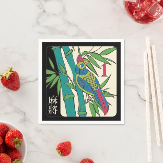 Mah Jongg Tiles Bird Napkins Serviette (Beispiel)
