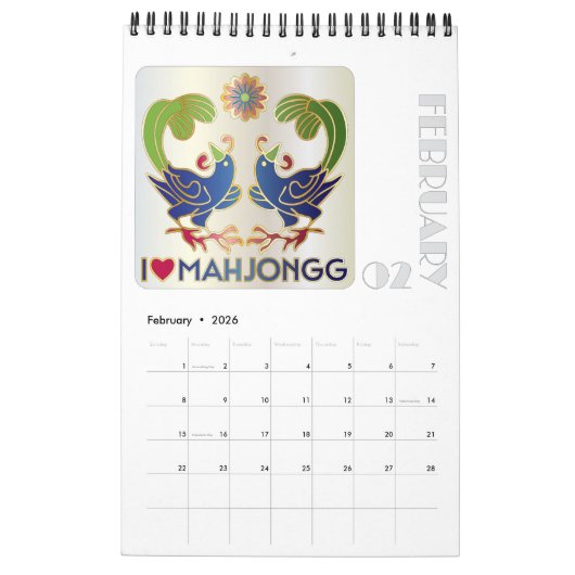 Mah Jongg Tiles Calendar Kalender (Feb 2026)