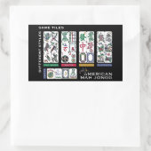 Mah Jongg Tiles gleich Rechteckiger Aufkleber (Tasche)