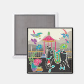 Mah Jongg Tiles Horse Magnet (Vorderseite/Rückseite)