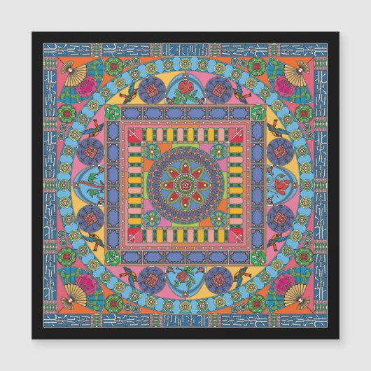 Mah Jongg Tiles Mandala Magnet Flat (Vorderseite)