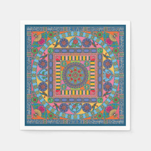 Mah Jongg Tiles Mandala Napkins Serviette