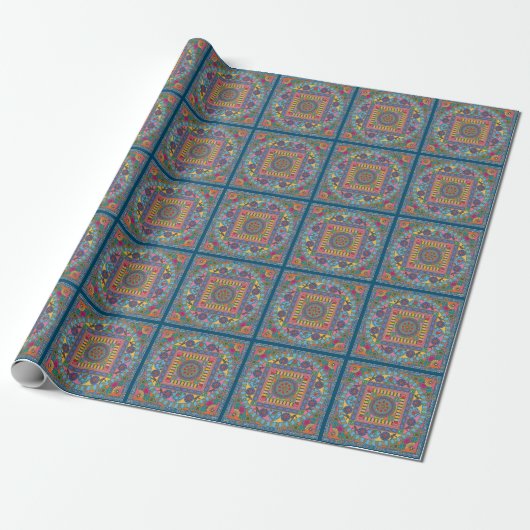 Mah Jongg Tiles Mandala Wrapping Paper Geschenkpapier (Ungerollt)