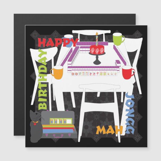 Mah Jongg Tiles und Table Magnet Card (Vorne/Hinten)