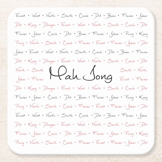Mah Jongg-Untersetzer Rechteckiger Pappuntersetzer (Vorderseite)