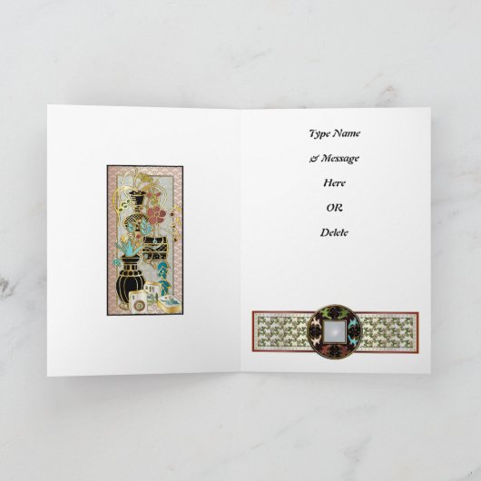 Mah Jongg Vases 01 Anpassbare Karte (Innenseite)