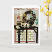 Mah Jongg Vases 01 Anpassbare Karte (Gelbe Blume)