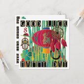 Mah Jongg Viel Glück Happy Day Karte (Vorderseite/Rückseite Beispiel)