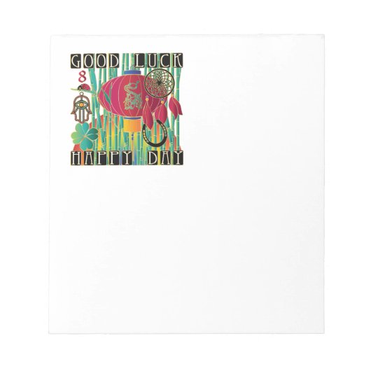 Mah Jongg Viel Glück Happy Day Notizblock (Vorderseite)