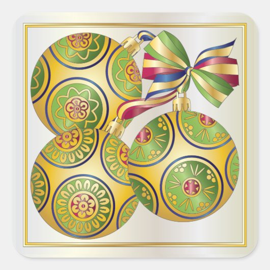 Mah Jongg Weihnachtsschmuck Quadratischer Aufkleber (Vorderseite)