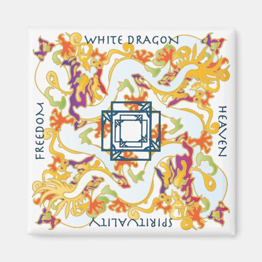 Mah Jongg White Dragon Magnet (Vorne)