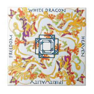 Mah Jongg White Dragon Tile Fliese