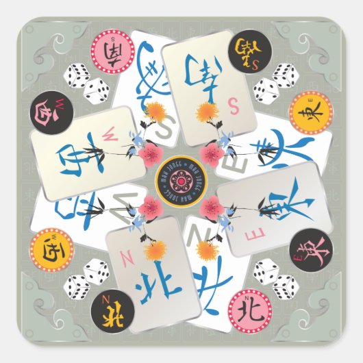 Mah Jongg Winds Stickers (Vorderseite)