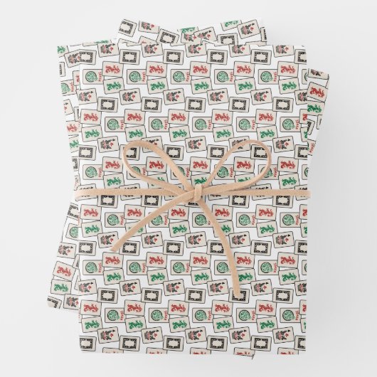 Mah Jongg Wrapping Paper Geschenkpapier Set (Beispiel)