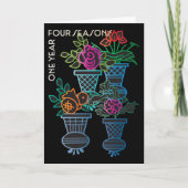 Mah Jongg Year Blume Card Dankeskarte (Vorderseite)