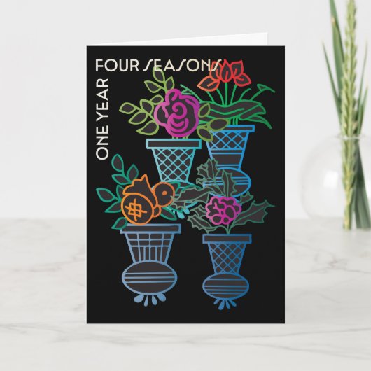 Mah Jongg Year Blume Card Dankeskarte (Vorderseite)