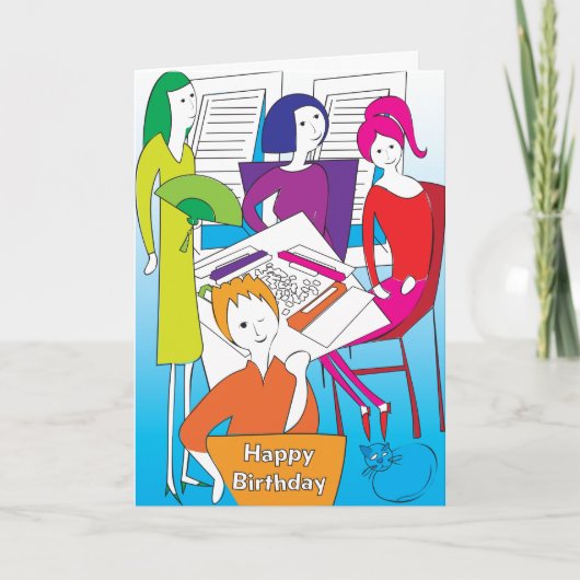 Mah Jongg Yes Birthday Card Dankeskarte (Vorderseite)