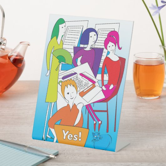 Mah Jongg Yes Table Sign Sockelschild (In Situ)