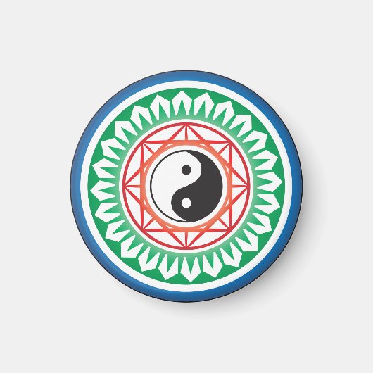 Mah Jongg Yin Yang One Dot Magnet (Vorne)