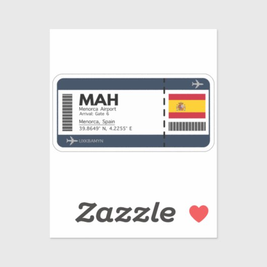 MAH Menorca Airpot Aufkleber - Spanische Reise (Blatt)