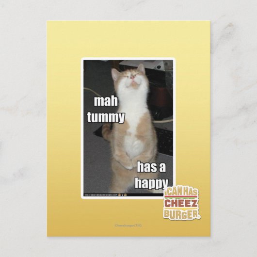 Mah Tummy hat glücklich Postkarte (Vorderseite)