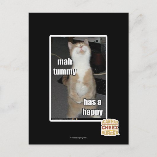 Mah Tummy hat glücklich Postkarte (Vorderseite)