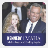 MAHA macht Amerika wieder gesund Kennedy Kid 🇺 🇸 Quadratischer Aufkleber (Vorderseite)