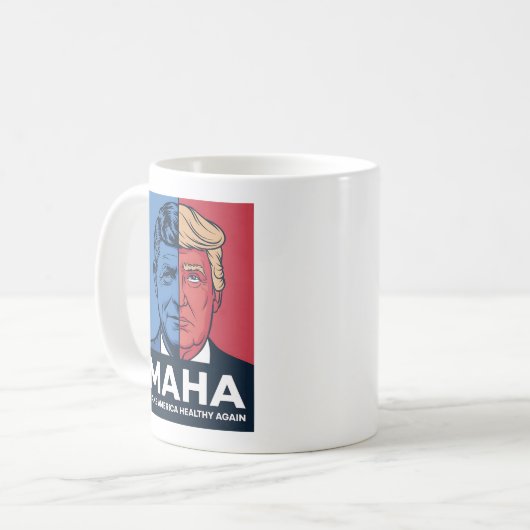 MAHA macht Amerika wieder gesund, Trump 2024 Kaffeetasse (Vorderseite Links)