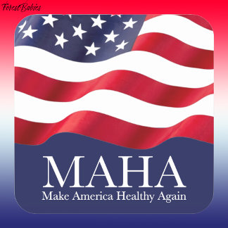 MAHA Make America Healthy Again USA Flag 🇺 🇸 Quadratischer Aufkleber