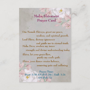 Maha Shivaratri Gebet Card 2025 Begleitkarte