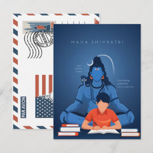 Maha Shivratri umarmt Wissen und spirituelle Größe Feiertagspostkarte
