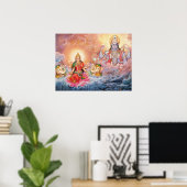 Maha Vishnu und Lakshmi Poster (Heimbüro)