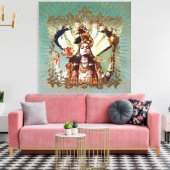 MAHA VISHNU - Wrapped Canvas Leinwanddruck (Insitu (Wohnzimmer))