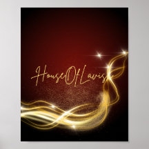 Mahagoni Luxe House Of Lavish Gold Wirbel Poster