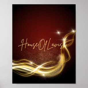 Mahagoni Luxe House Of Lavish Gold Wirbel Poster