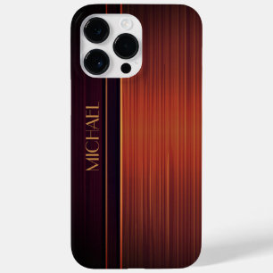 Mahagoni-Textur-Stil personalisierter Name Case-Mate iPhone 14 Pro Max Hülle