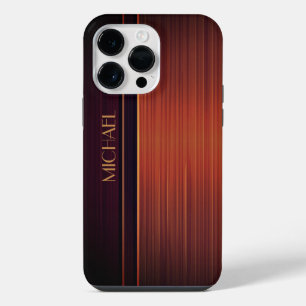 Mahagoni-Textur-Stil personalisierter Name iPhone 14 Pro Max Hülle