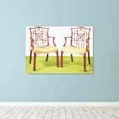 Mahagoniholz aus Chippendale Leinwanddruck (Insitu (Holzboden))