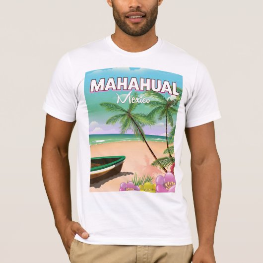 Mahahual Mexikos Strandposter T-Shirt (Vorderseite)