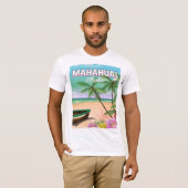 Mahahual Mexikos Strandposter T-Shirt (Vorne ganz)