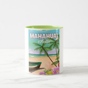 Mahahual Mexikos Strandposter Zweifarbige Tasse