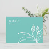 Mahal | floral | tropisch | AQUAMARIN | Vielen Dan Dankeskarte (Stehend Vorderseite)