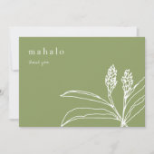 Mahal | floral | tropisch | grün | Vielen Dank Dankeskarte (Vorderseite)